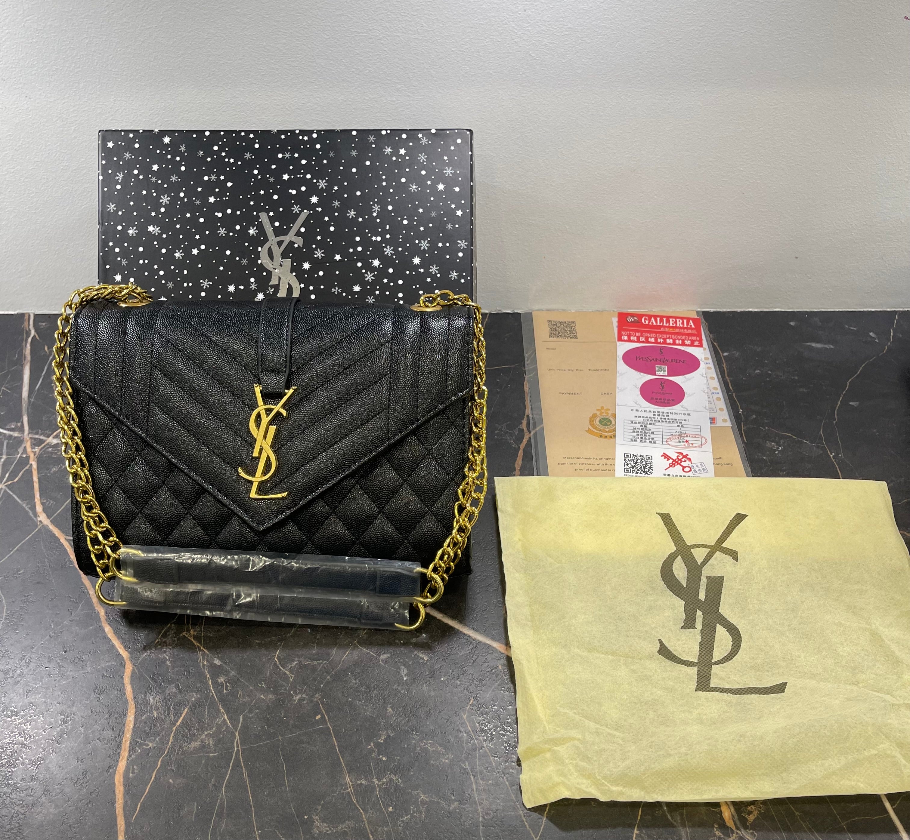 Yves Saint Laurent quiltad handväska med kedja